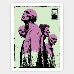 Aesthetic Zombie Horde in Pink Ukiyo-e Pop Art Magnet